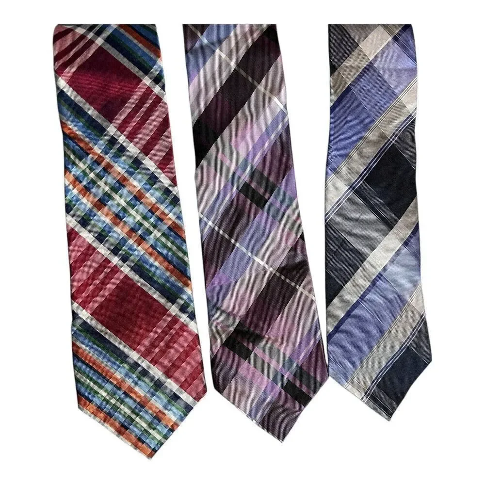 Calvin Klein Kenneth Cole Nautica Plaid Men’s Neckties Silk NWOT Ties